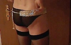 Crossdresser shows off her cock & ass