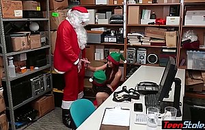 Cute teen elves fucked by santa on cctv 