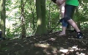 Cute girlfriend sex in the woods 