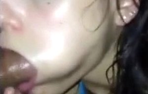 Hot threesome with cuckold teen girlfriend and str 