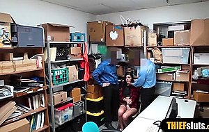 Notorious thief fucked by two officers 