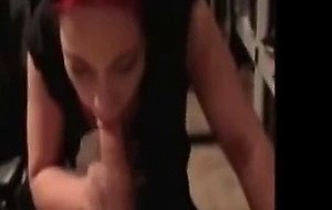 Dyed hair babe hungry for cum