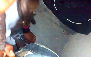 Black tranny blows pov cock