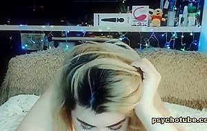 Alluring blonde attracts cam fans with big boobs 