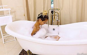 Sexy honey suds haivng fun in the bath hd