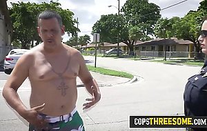 Big titted milf in cop uniform loves sucking a BBC