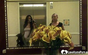 Following and filming a gorgeous babe