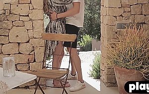 Busty blonde MILF puts a guys cock in her wet pussy