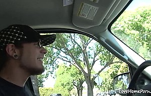 Brunette sucked his penis and then got slammed