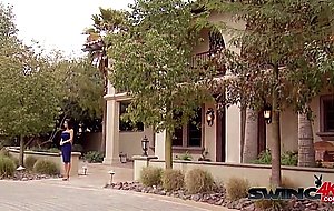 Cute swinger milf enjoys red room 