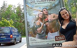 German big breasted amature flashing 