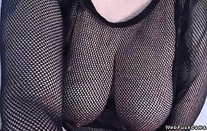 Natural huge tits brunette toying on cam