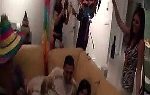 Party slut plays with a bottle