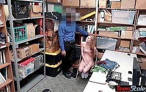 Enervate teen shoplifter lets a LP officer to fuck her