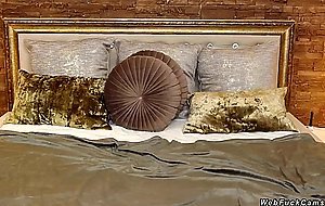 Slim redhead masturbates on webcam