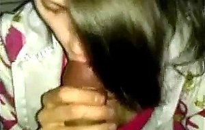 Shy white girl sucking black dick