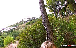 Desirable brunette gets fucked outdoors very intense