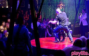 Amateur couples invited to a swinger club for a spin