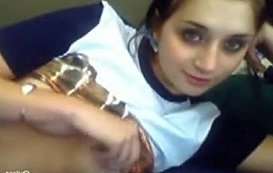 Cute teen girl playing