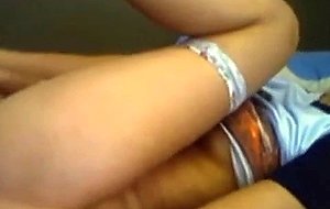 Cute teen girl playing