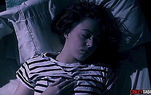 Teen agrees to have threesome sex with a man and a doll