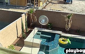 Naughty big ass MILF played with big dildo after passion posing