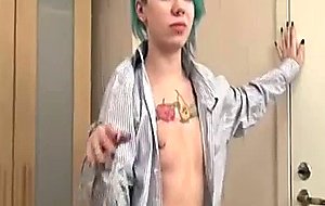 Horny and dirty emo teen cutie masturbating