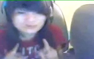 Horny young teen shows off her pussy on webcam