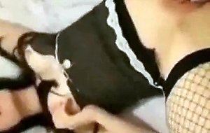 Emo girl fucks on webcam