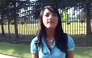 Brunette slut gets a dick popsicle