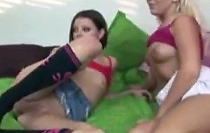 Teen in 3way with bigcock