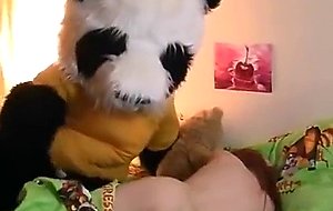 Redhead pervert fucked with teddy bear