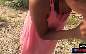 Hot Asian teen pleased dirty boyfriend and she swallowed his big penis