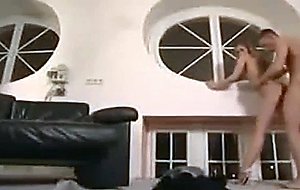 Blonde fucks on couch