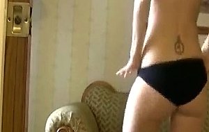 Sexy blonde stripper practicing 2