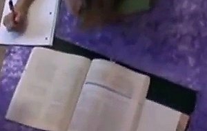 My girlfriend student masturbating on a floor