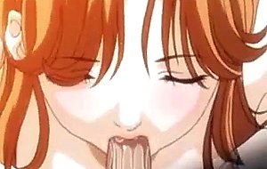 Anime babe with huge boobs doing bj