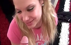 Sexy blonde teen chcik blows cock like a pro