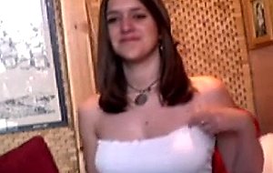 Busty teen plays for her boyfriend