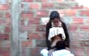 Hot arab couple teenager play outdoor