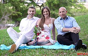 Stepson pummels his stepmoms milf coohie from below