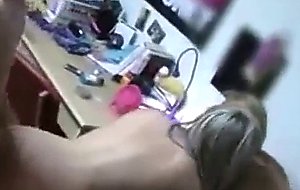 Two college sluts sharing one cock in their dorm room