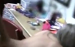 Two college sluts sharing one cock in their dorm room