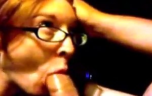 Red milf gives good bj and swallows