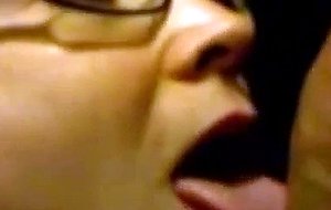 Red milf gives good bj and swallows