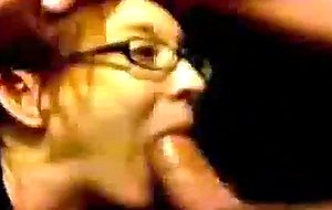 Red milf gives good bj and swallows