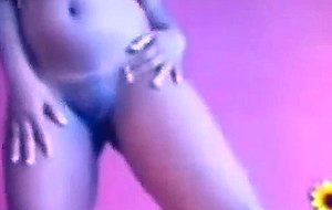 Sexy ebony with massive boobs teasing 
