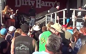 Fun at bike week, busty blonde milf masturbates
