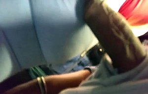 Touching hot blond girl on the train