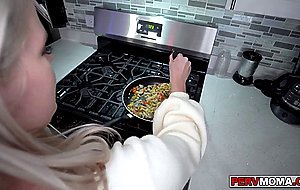 Stepson slides his big cock inside his stepmoms pussy with out a condom